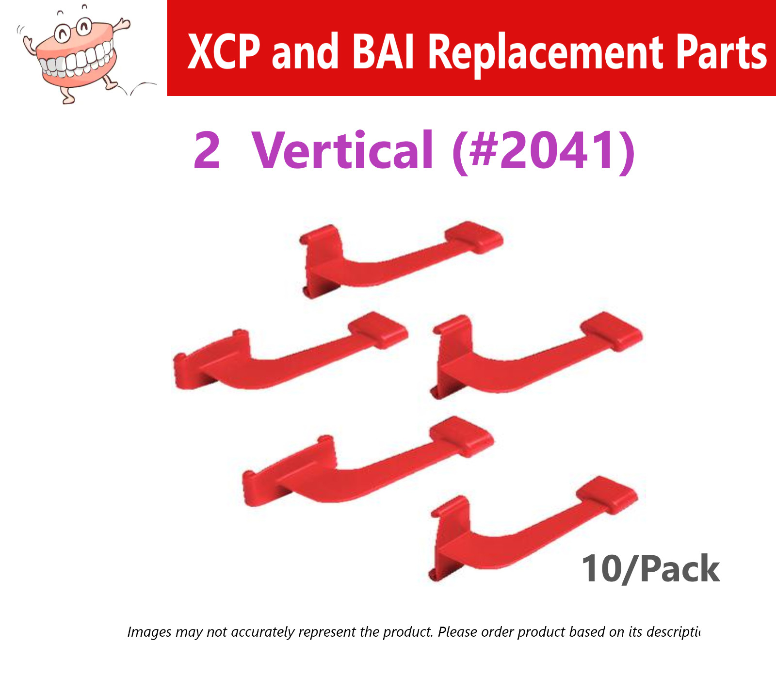 Dental XCP & BAI Bitewing Biteblocks, Red – XCP Rinn – 2 Vertical 10/Pk #2041