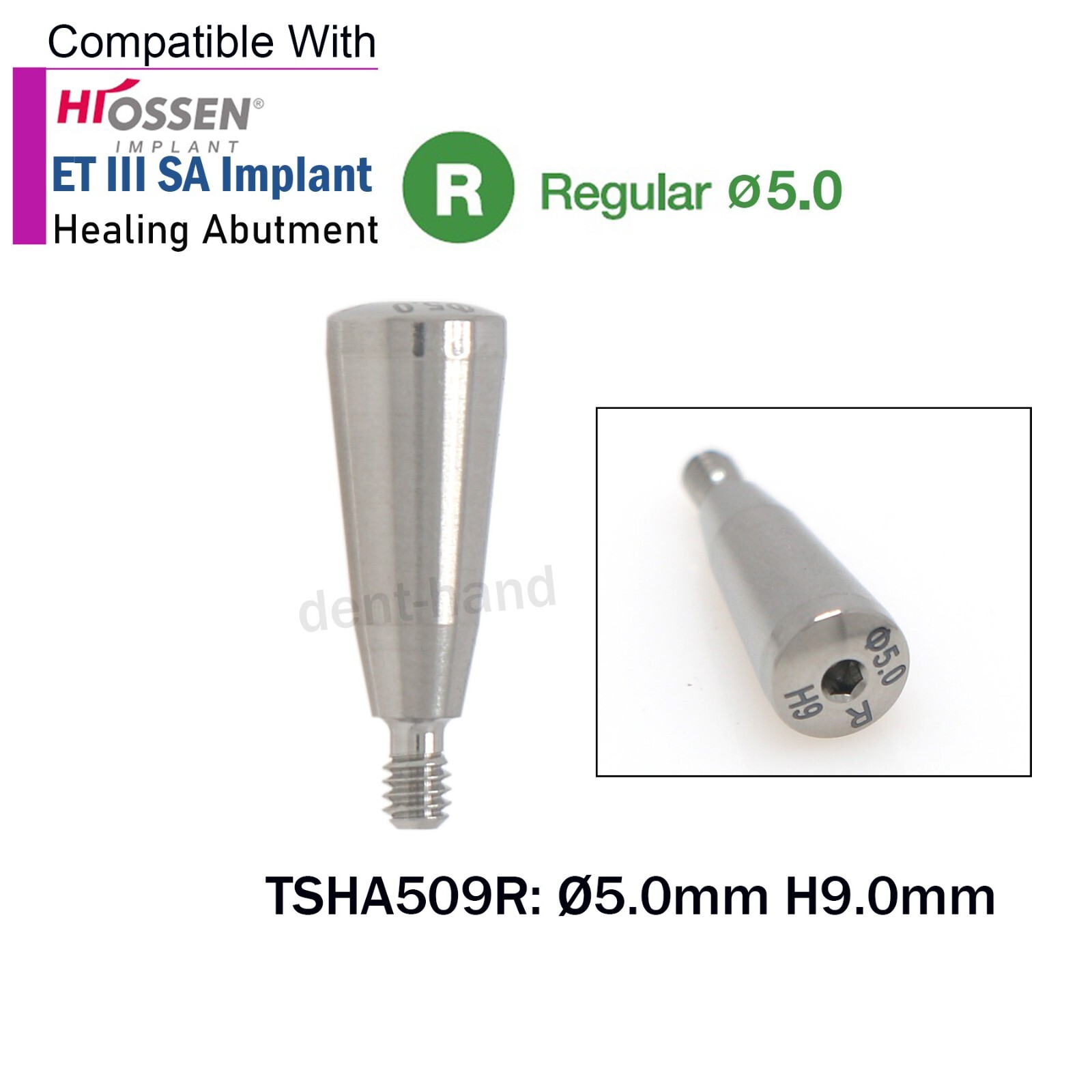 Dental Caps Healing Abutment Regular Platform Ø5.0 Dia Fit Oss Hiossen ET System