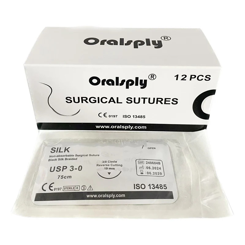 SILK 3-0 Non-absorbable Sutures 3/8 Reverse Cut EXP 2029