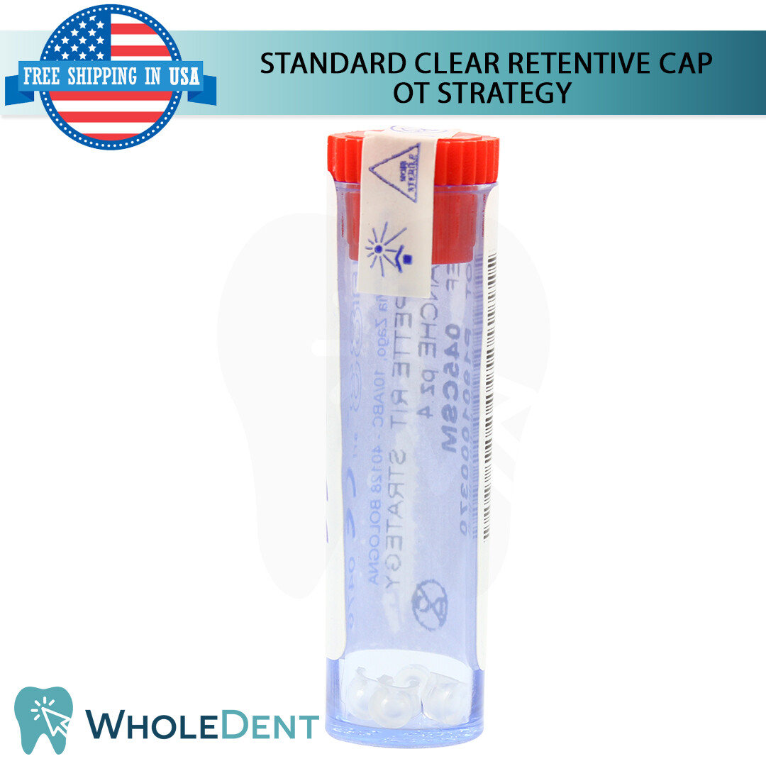 4x OT Strategy Attachment Clear Silicone Inserts Retentive Caps Dental Implant
