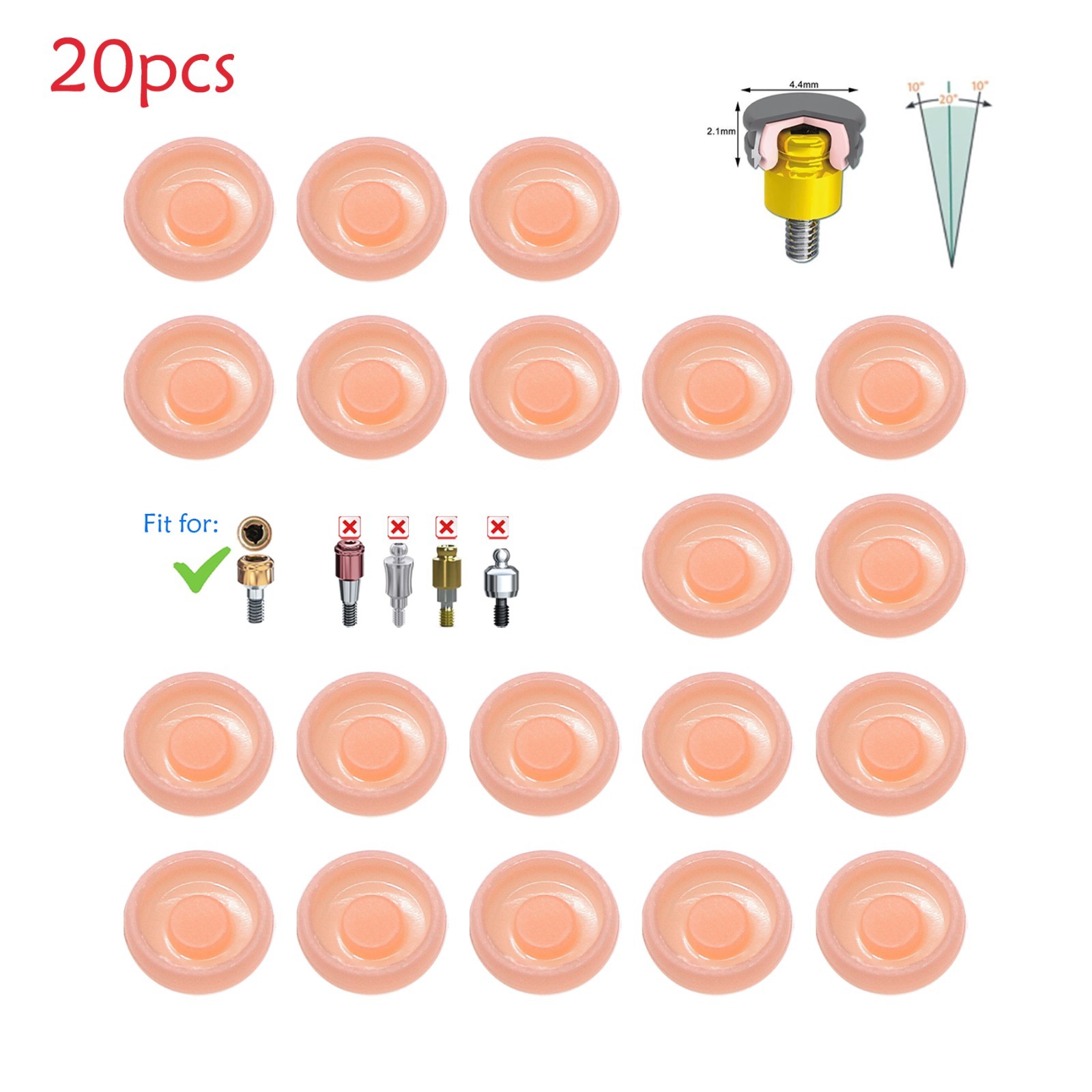 Dental Universal for Zest Locator System Replacement Retention Male Caps Insert