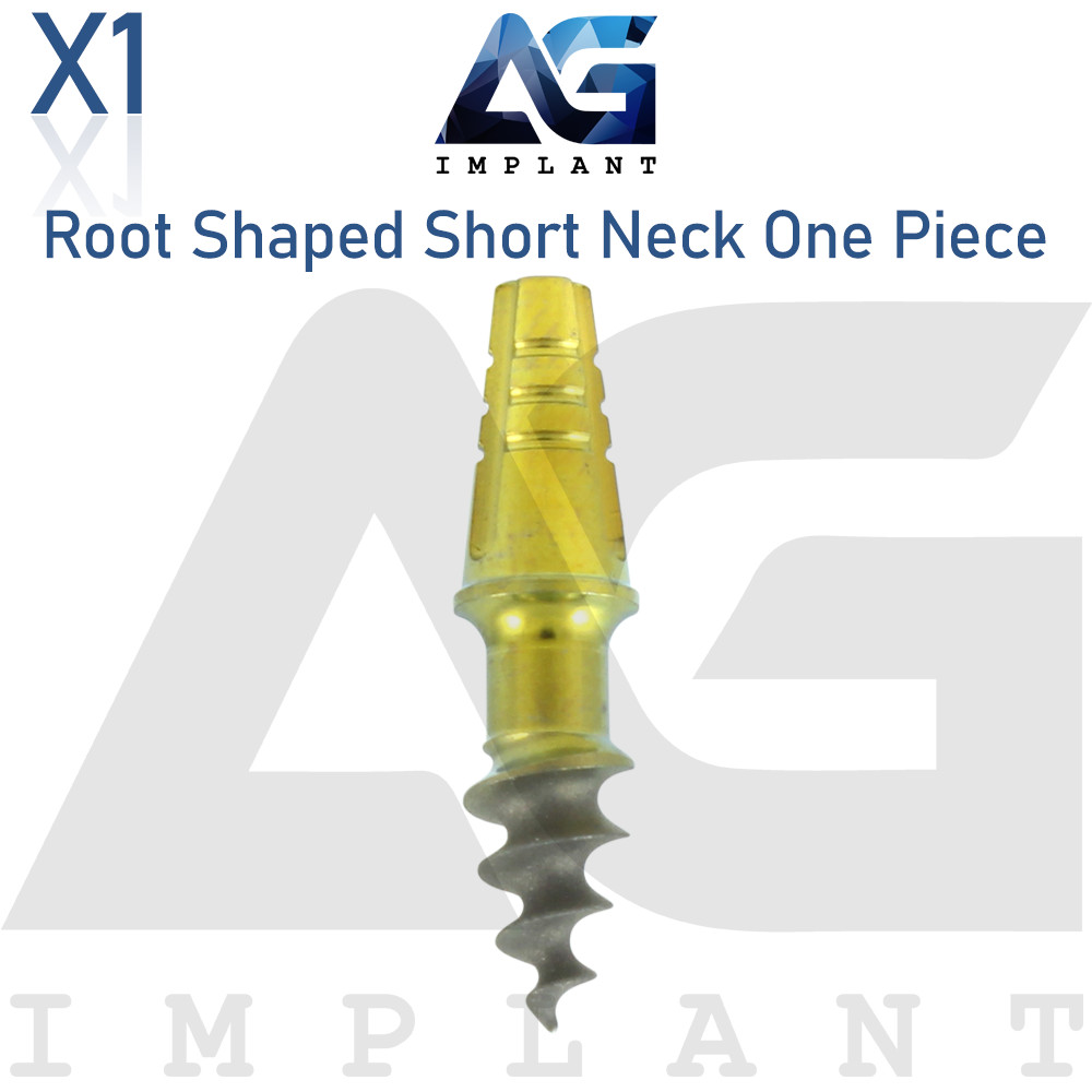 Root Shaped Short Neck One Piece Fixture System Titanium RBM surface