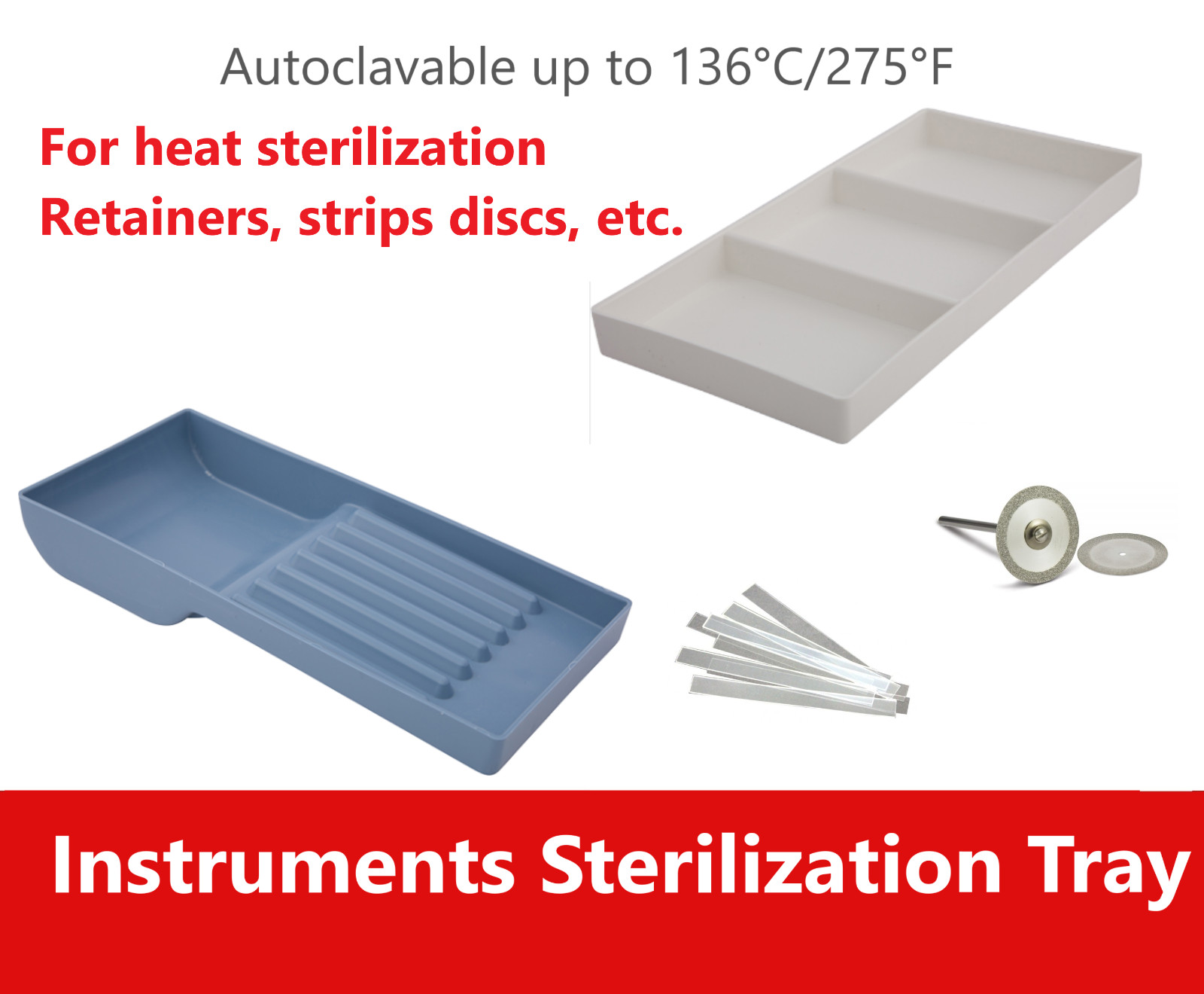 Dental Instruments Heat Sterilization Tray Autoclavable up to 136°C/275°F 16A 17