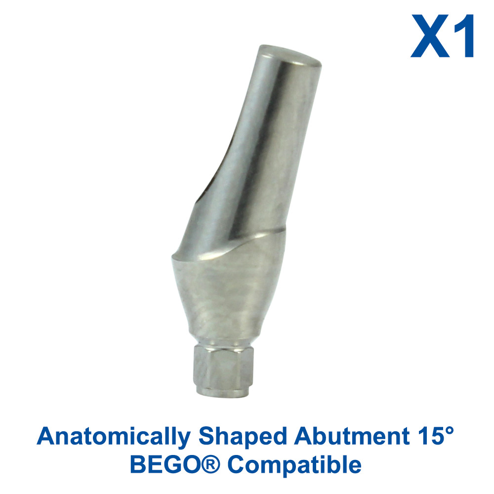 Dental Fixture BEGO Compatible Anatomically Shaped Adapter Head 15° Angle 57797