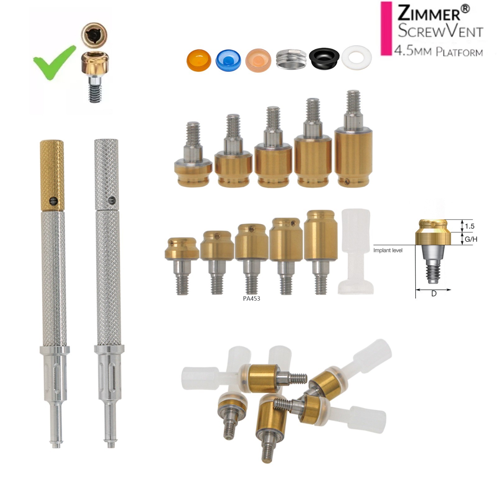 Overdenture Locator Abutment Removable Anchor Internal Hex BioHorizons Tapered