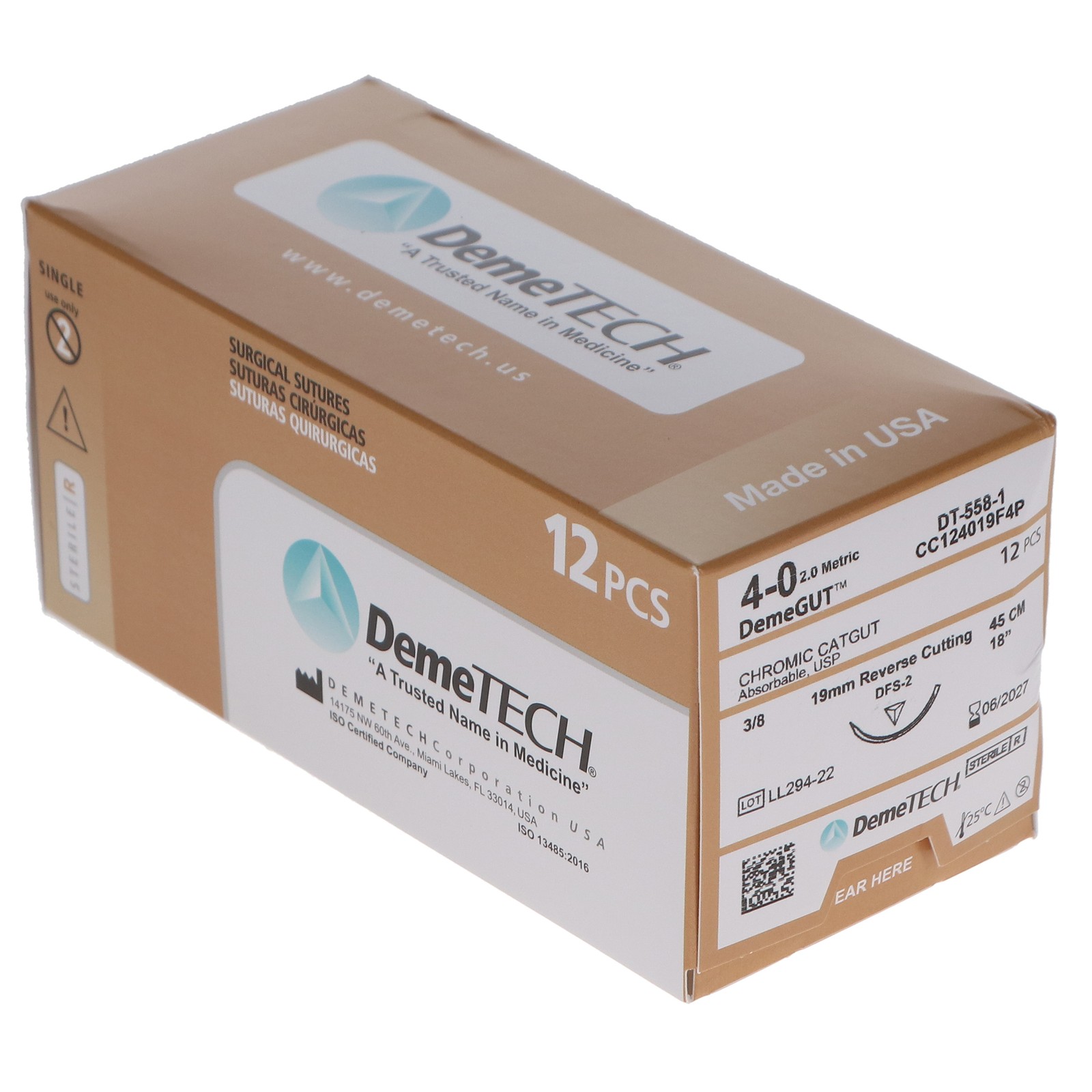 House Brand Dentistry 103145 Chromic Gut Absorbable Sutures C-6 4/0 18″ 12/Bx