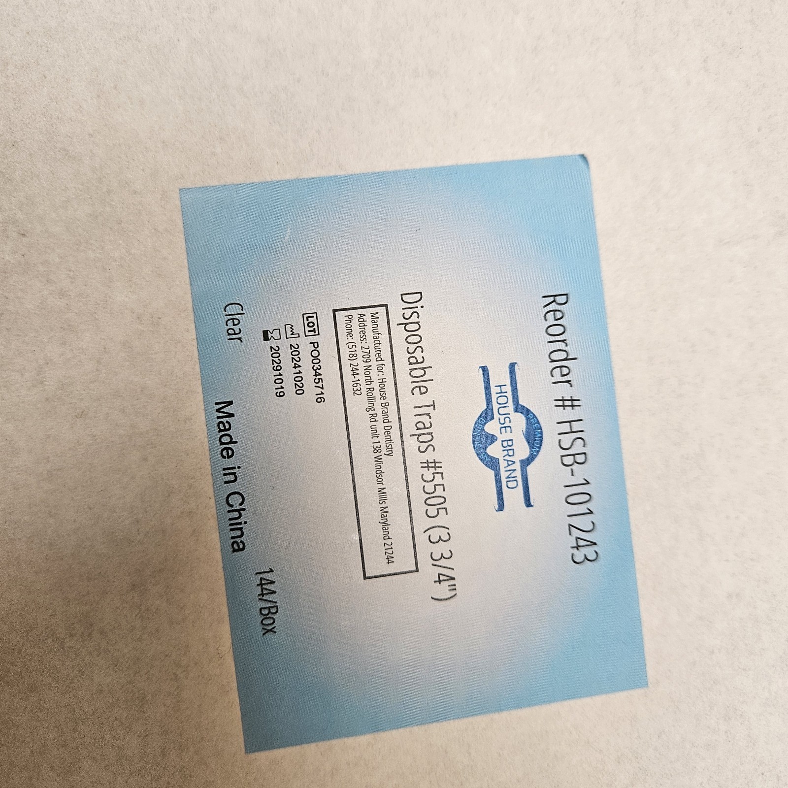 House Brand Disposable Traps #5506 (3 3/4″) Dentistry Dental Lab 144/Box