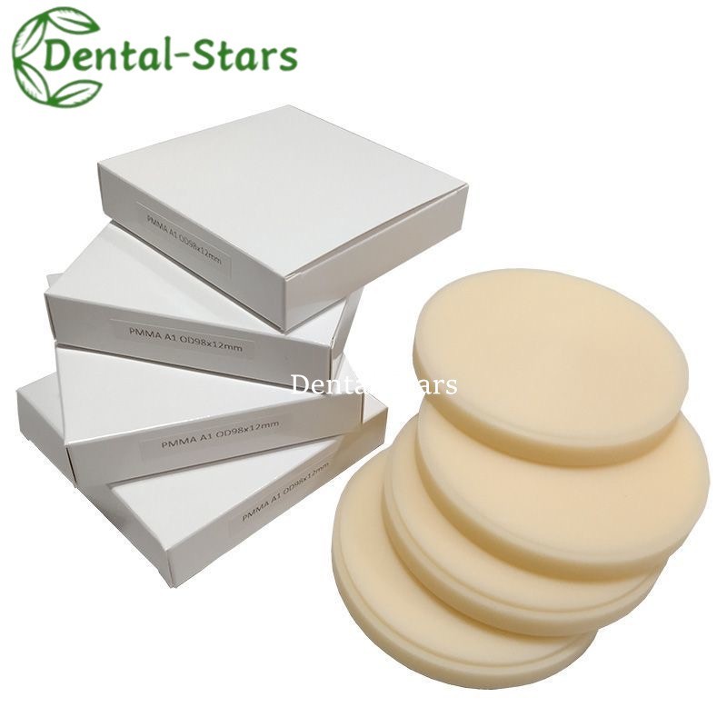 98mm Dental Multilayer Pmma Block Round Resin Disc Thick 12-25mm A1/A2/A3 Colors
