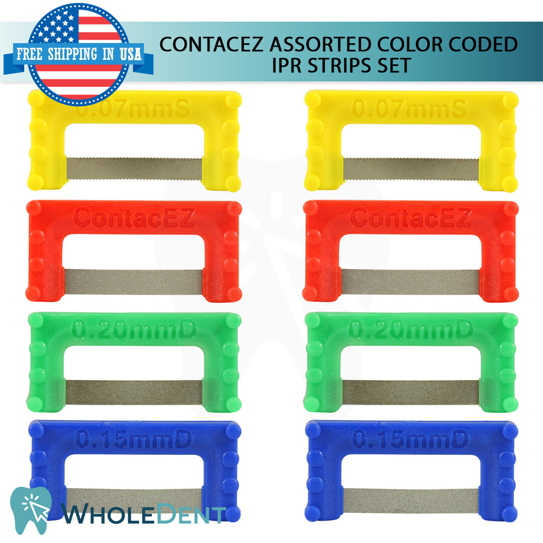 ContacEZ Assorted Color Coded IPR 8 Strips Orthodontic Interproximal Reduction