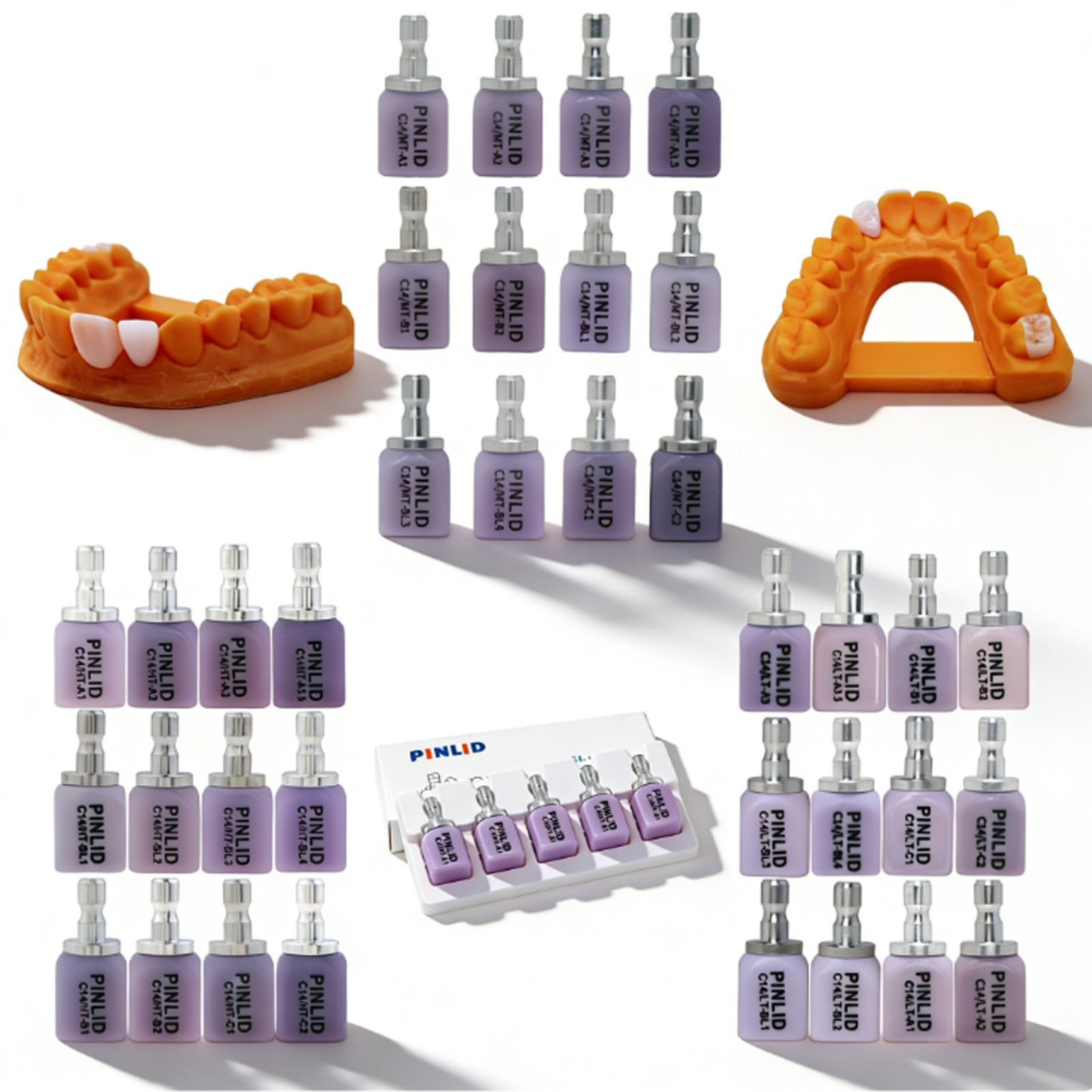 Dental C14 HT/LT/MT Lithium Disilicate CAD/CAM Blocks for CEREC e.max 5 PCS/Box