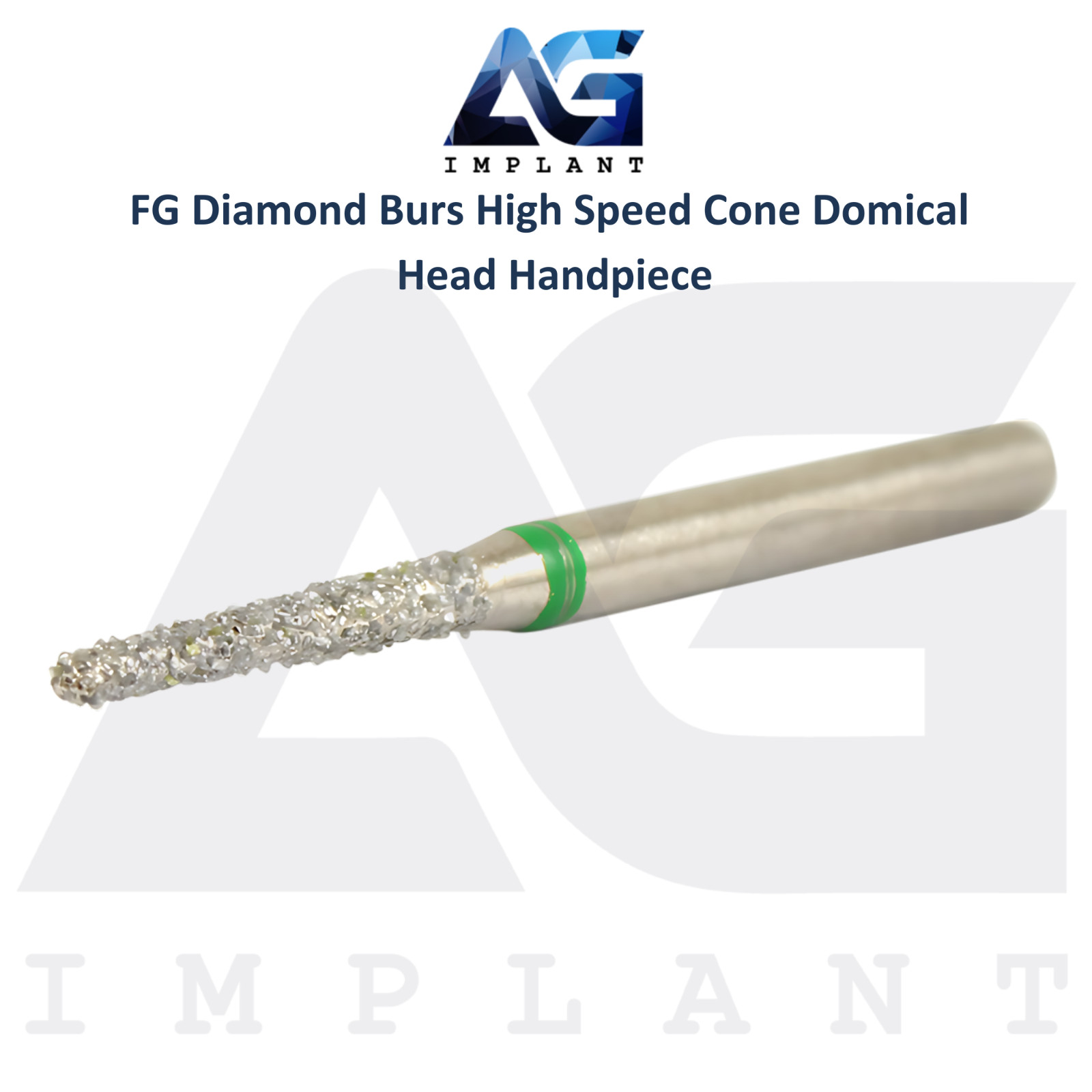 Dental FG Diamond 10 Burs High Speed Cone Domical Head Handpiece Stainless Steel