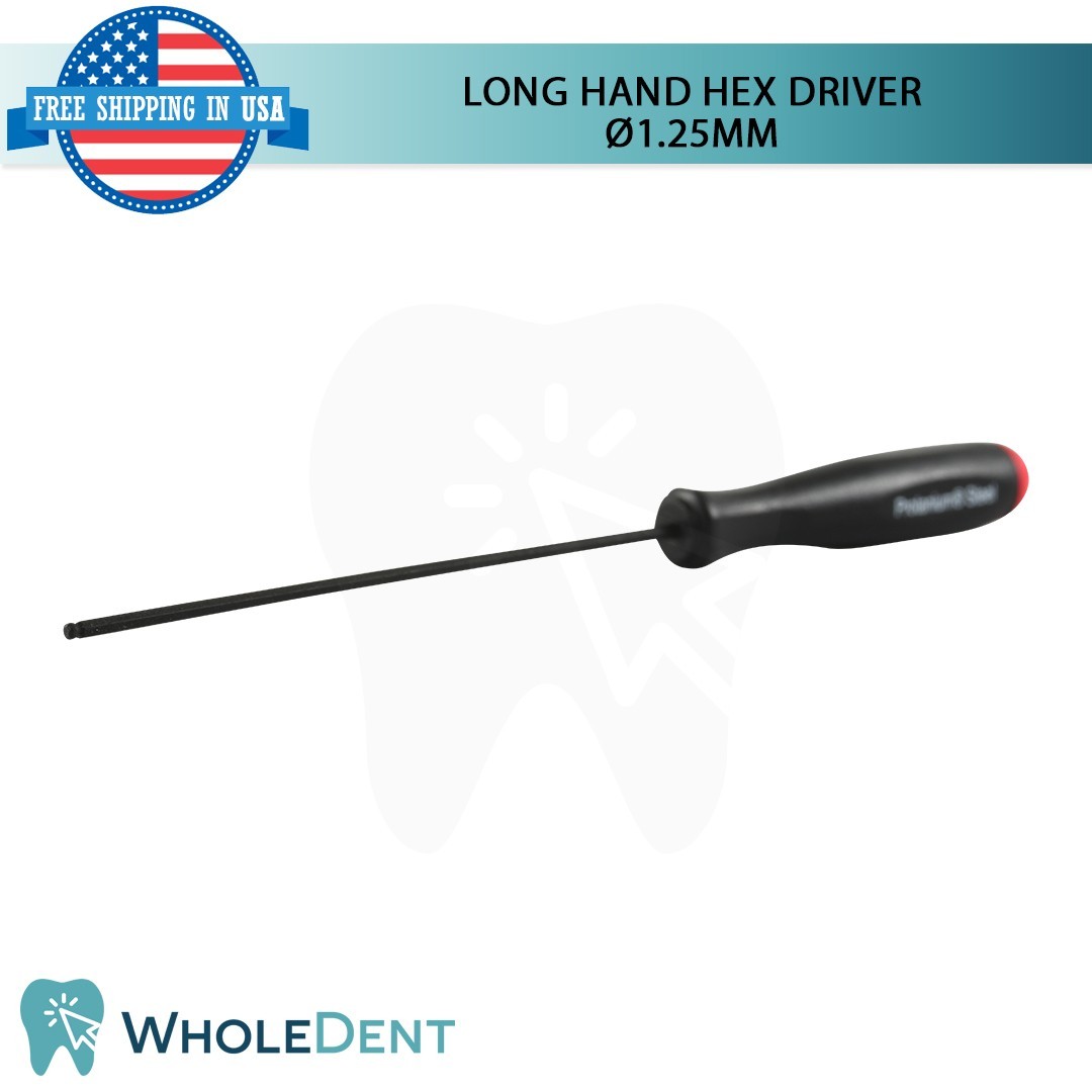 Dental Long Hand Hex Driver 1.25mm L60mm Prosthetic Insertion Tightening Tool