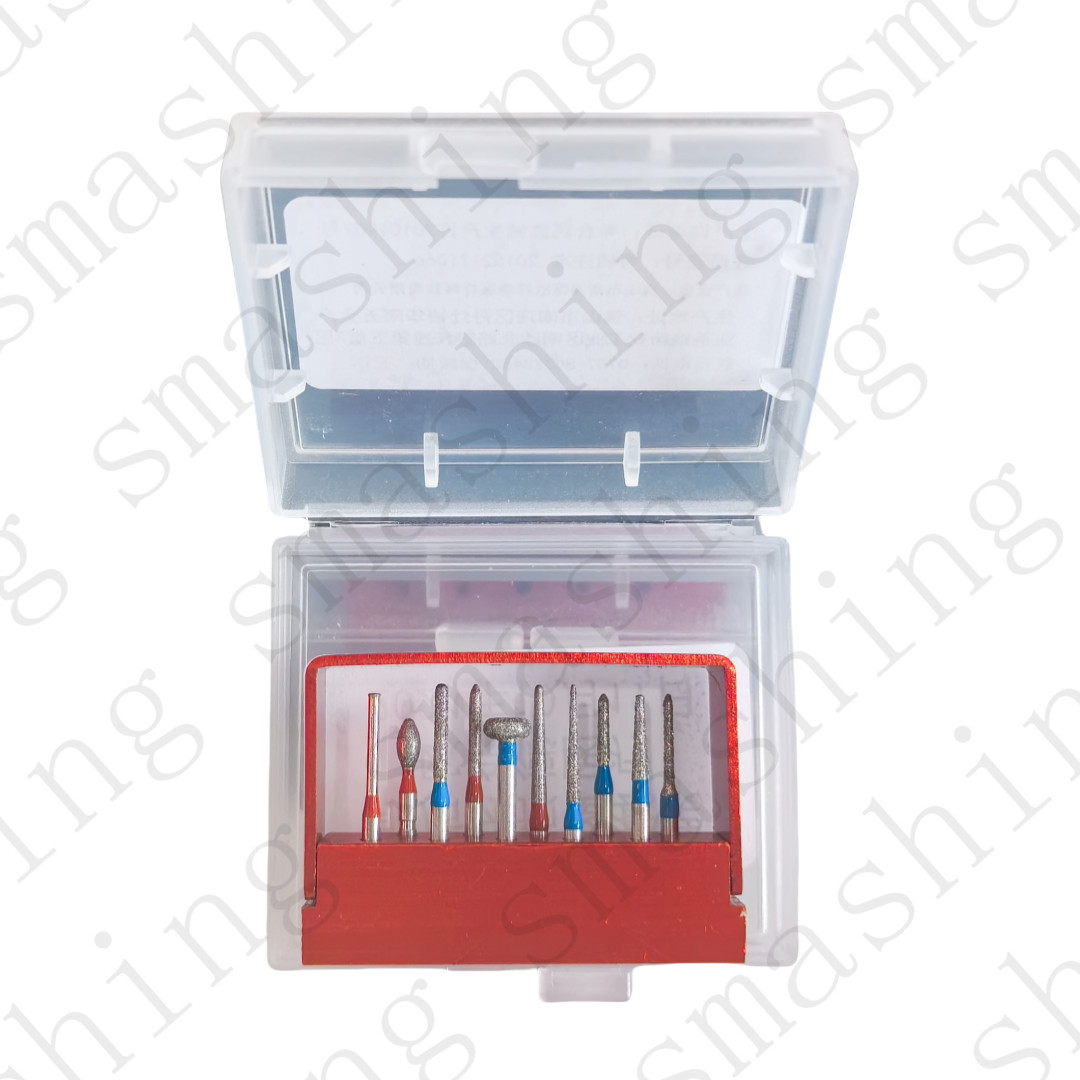 Dental Anterior Posterior Crown Bridge Preparation Diamond Burs Silver 10Pcs/Kit