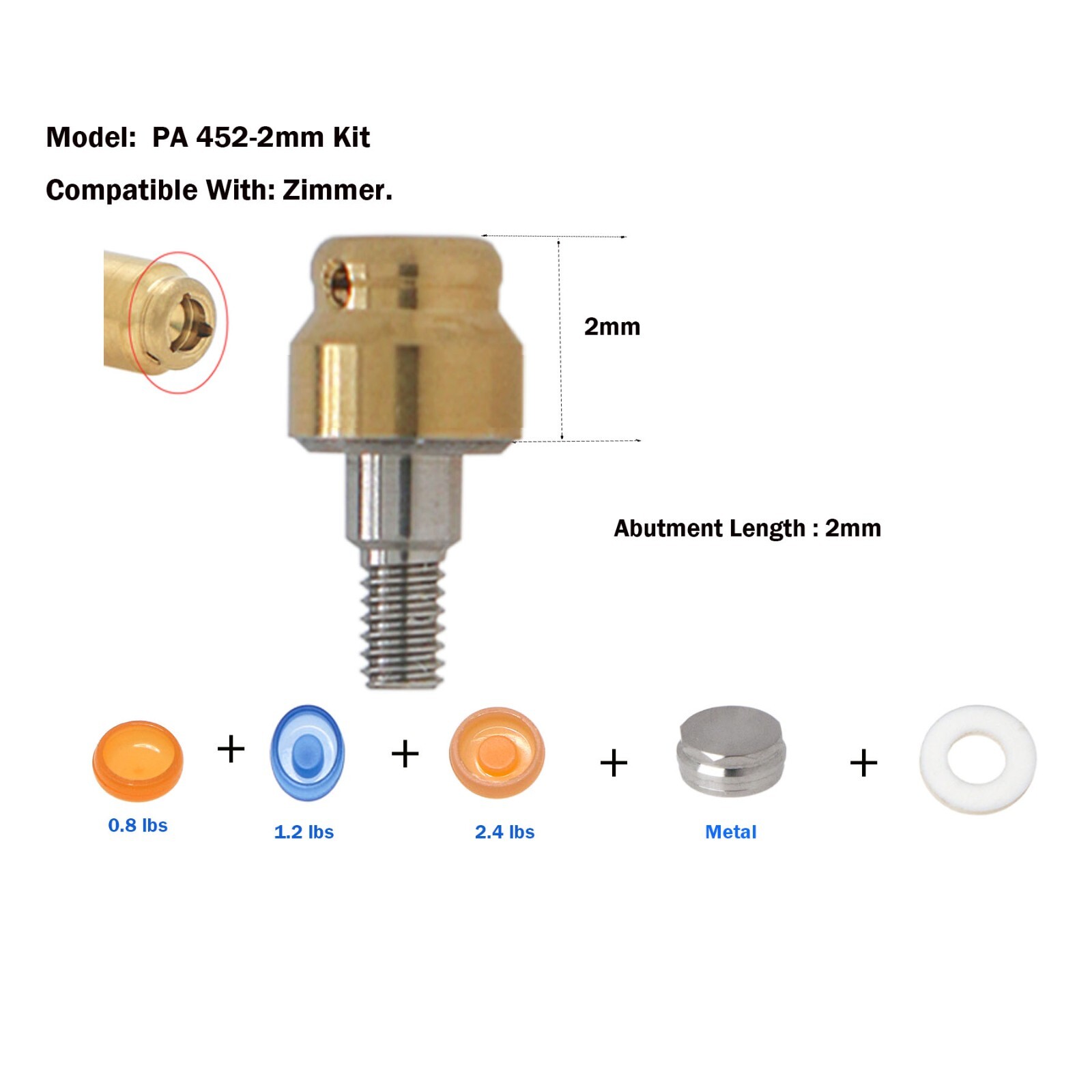 Zimmer Dental Locat0r Implant Abutment Screwdriver,Locat0r Core Tool,Male Cap