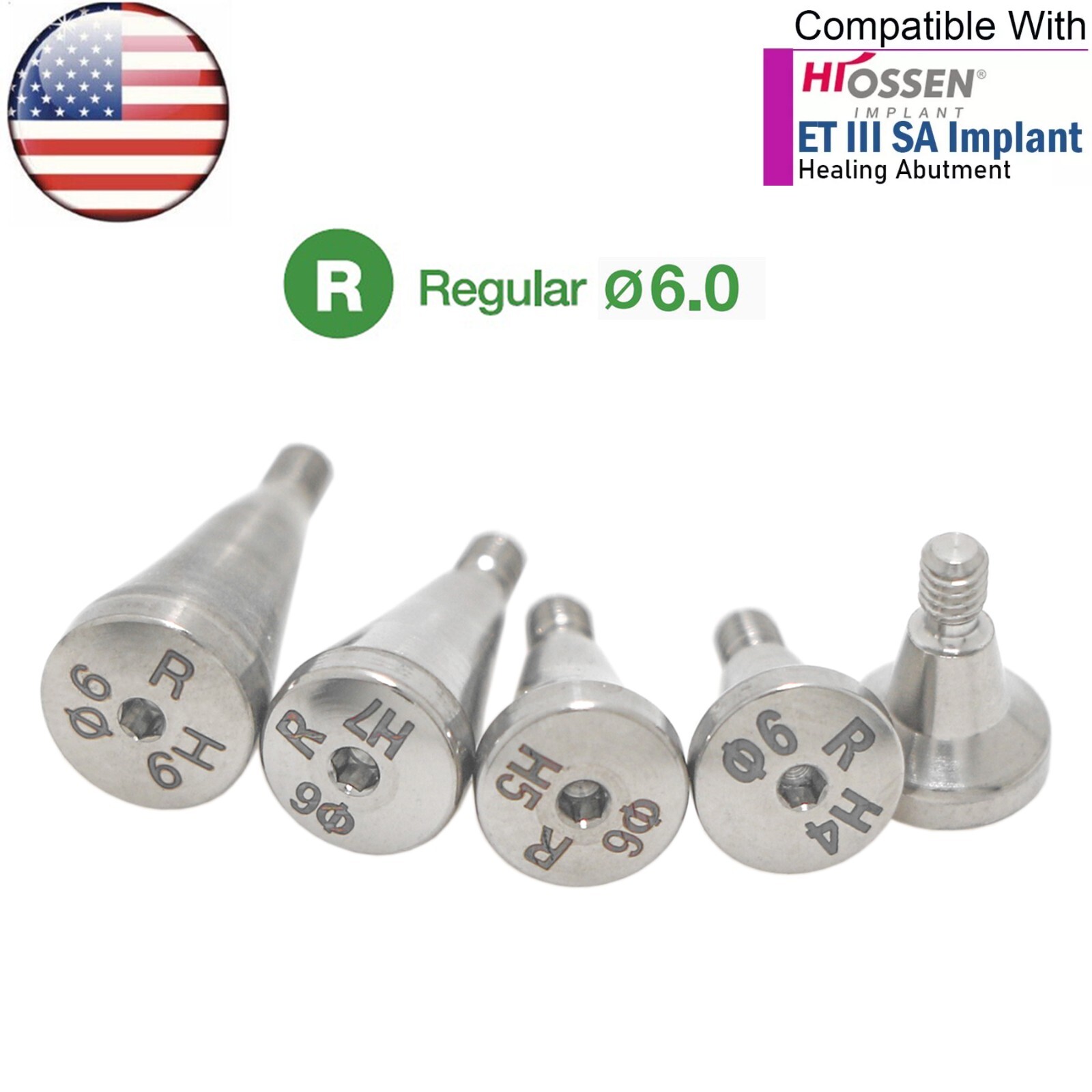 US Dental Healing Abutment Cover Screw Mini/Regular Hex Fit Oss Hiossen Platform