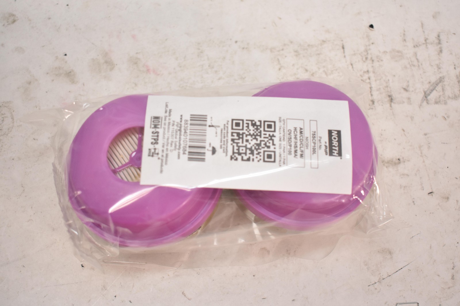 North 75SCP100L Respirator Cartridge Filter Pair AM/CD/CL/FM HC HF HS OV SD P100