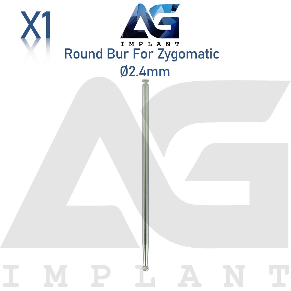 Dent Round Bur Ø2.4mm For Zygomatic Fixtures Instruments Stainless Steel