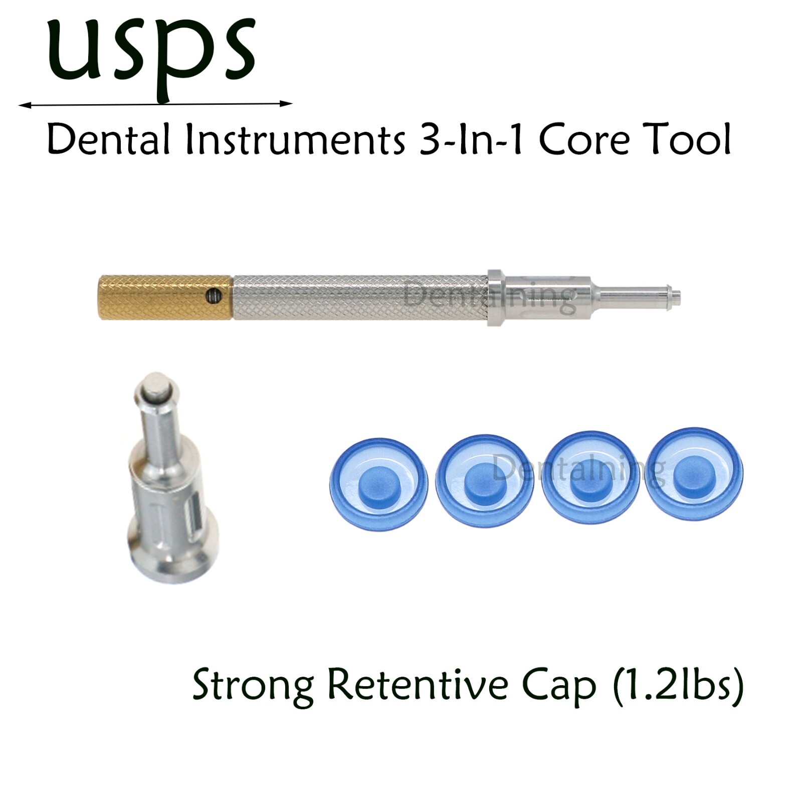 US Implant 3-In-1 Core Tool With Locat0r Abutment 4Pcs Retention Cap 1.2Lbs Kit