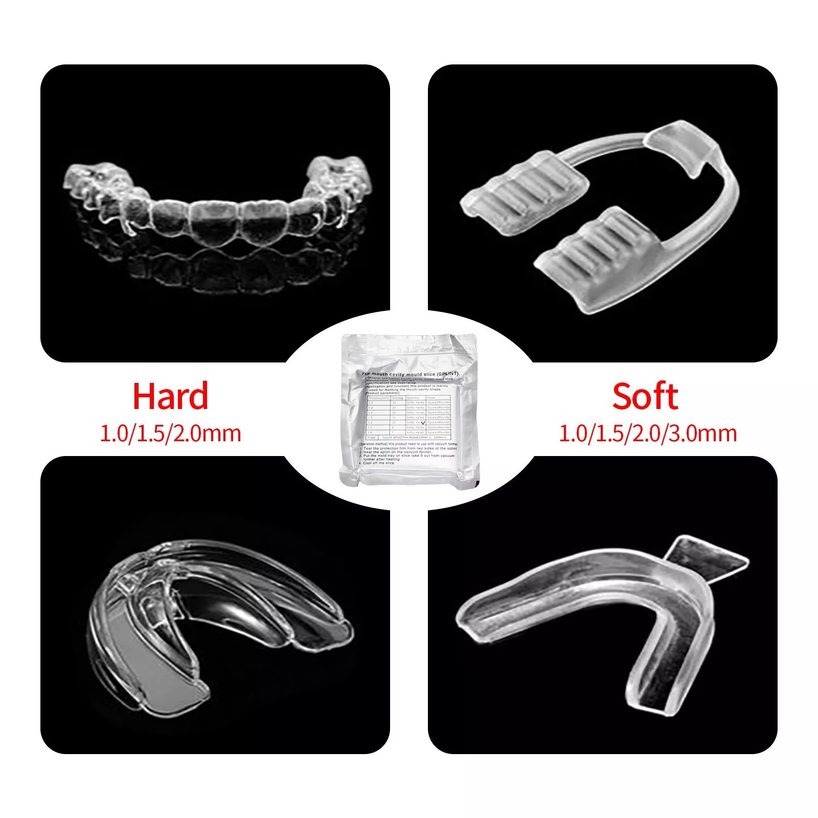 15 Pcs Dental Hard Splint Thermoforming Material For Vacuum Forming Plate 1.5 mm