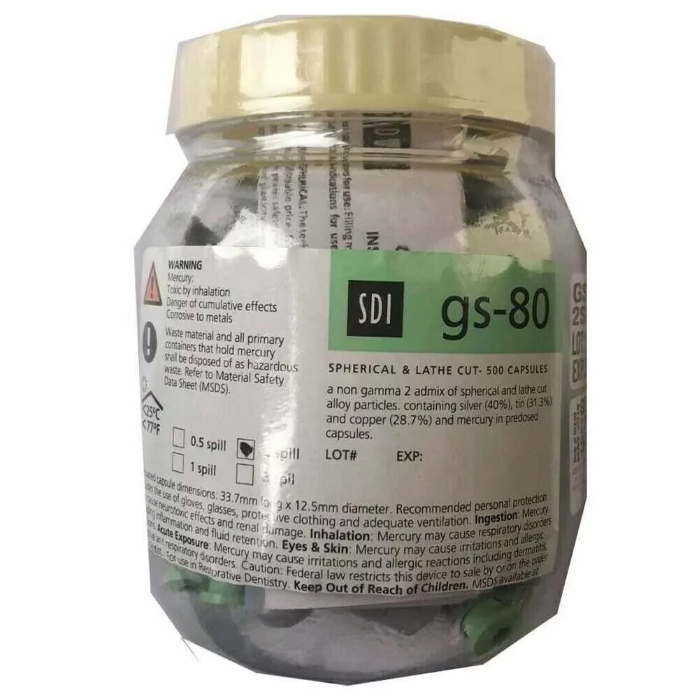 SDI Australia GS-80 High strength non-gamma Amalgam 50 Capsules Pack Spill 1