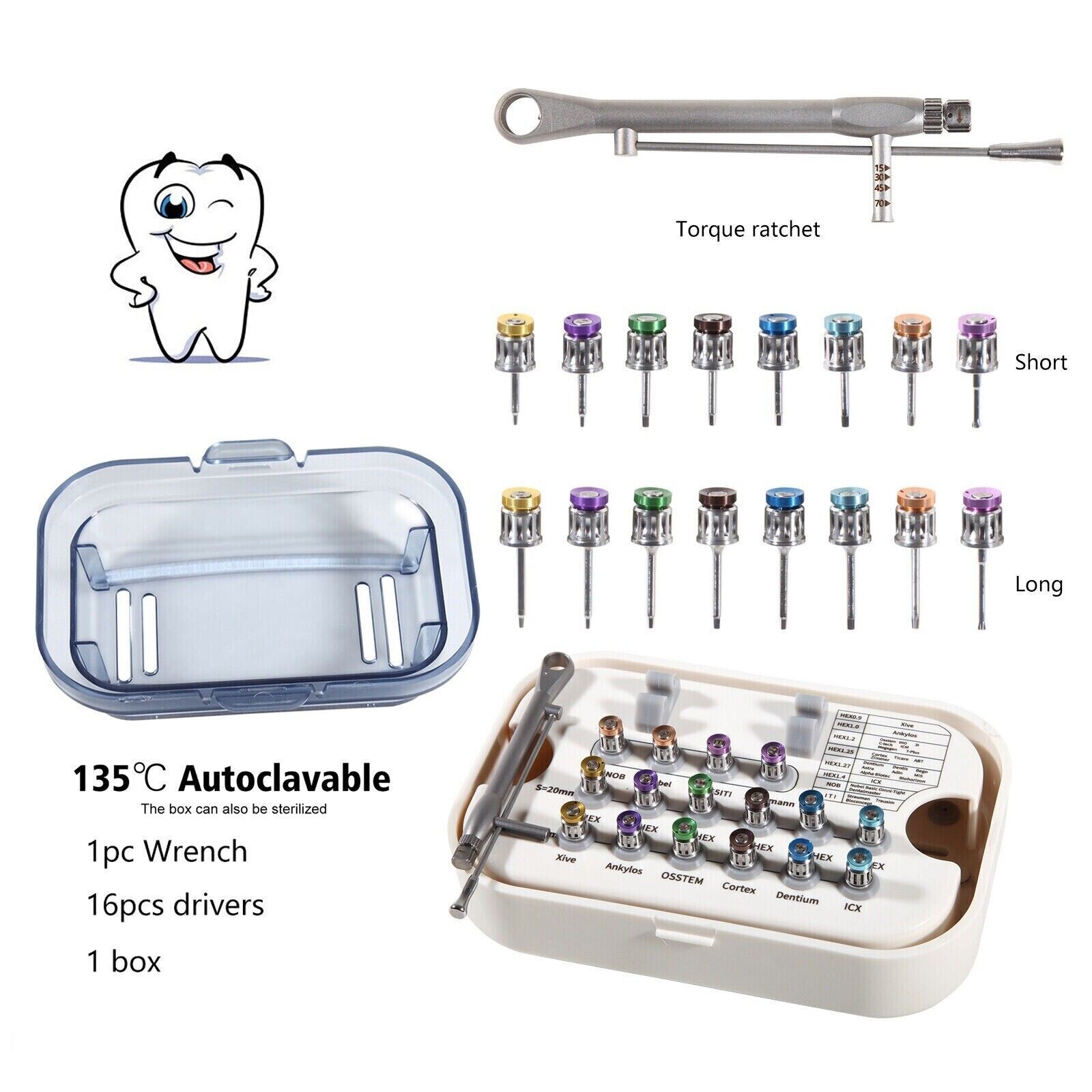 Universal Implant Instrument Prosthetic Restoration Hand Driver SD Instruments