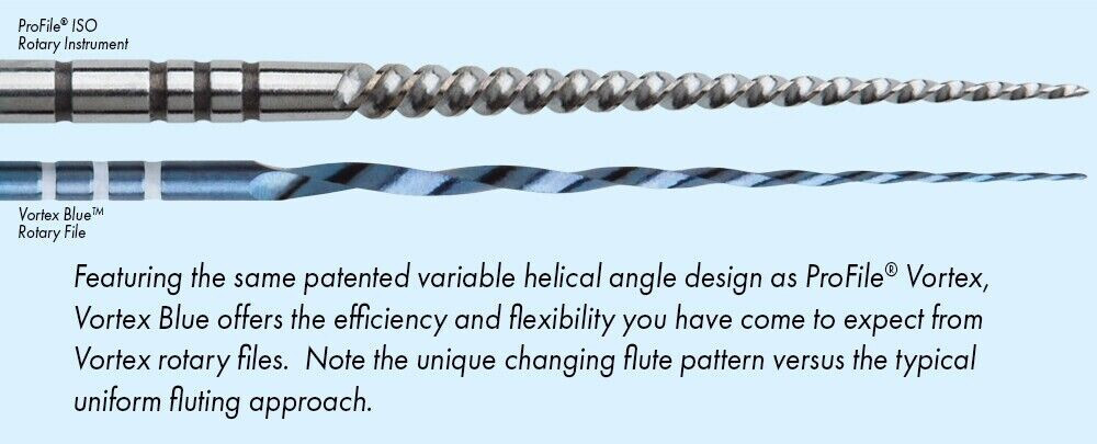 Dentsply Tulsa Dental Vortex 25mm Taper .04 Size 20 Rotary Files 6/pk