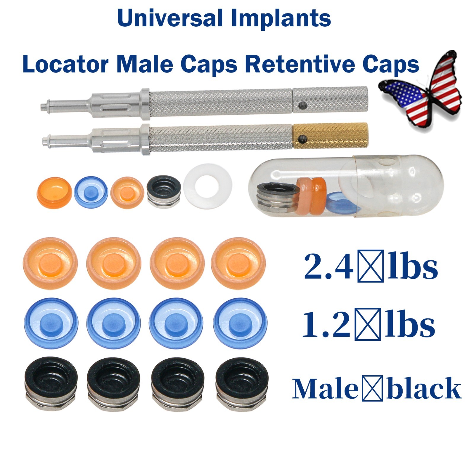 US Implant Universal Dental Retention Caps Insertion Extraction Remove Core Tool