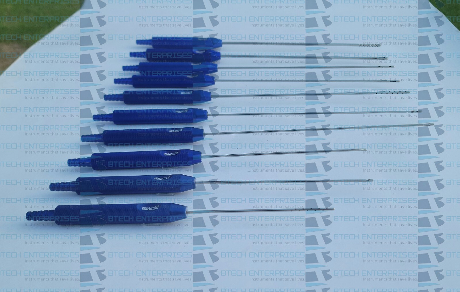 Liposuction Fixed Handle Cannulas Set of 10 Pcs Lipo Plastic Cosmetic Surgery