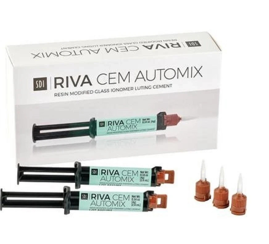 Modified Glass Ionomer SDI Riva Cem Resin Luting Cement Dental 2 Syr 4gm FS