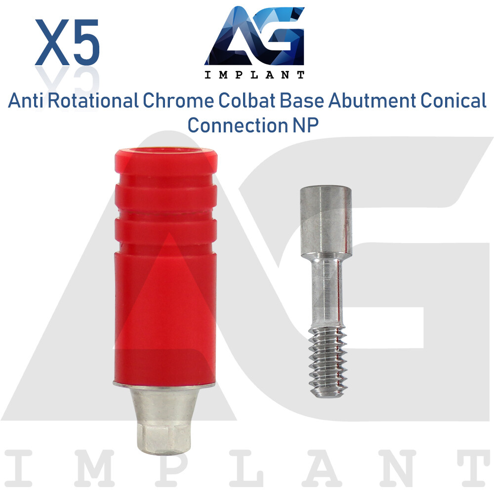 5 Chrome Cobalt Base Anti Rotational NP Conical Connection With Screw 2.25mm