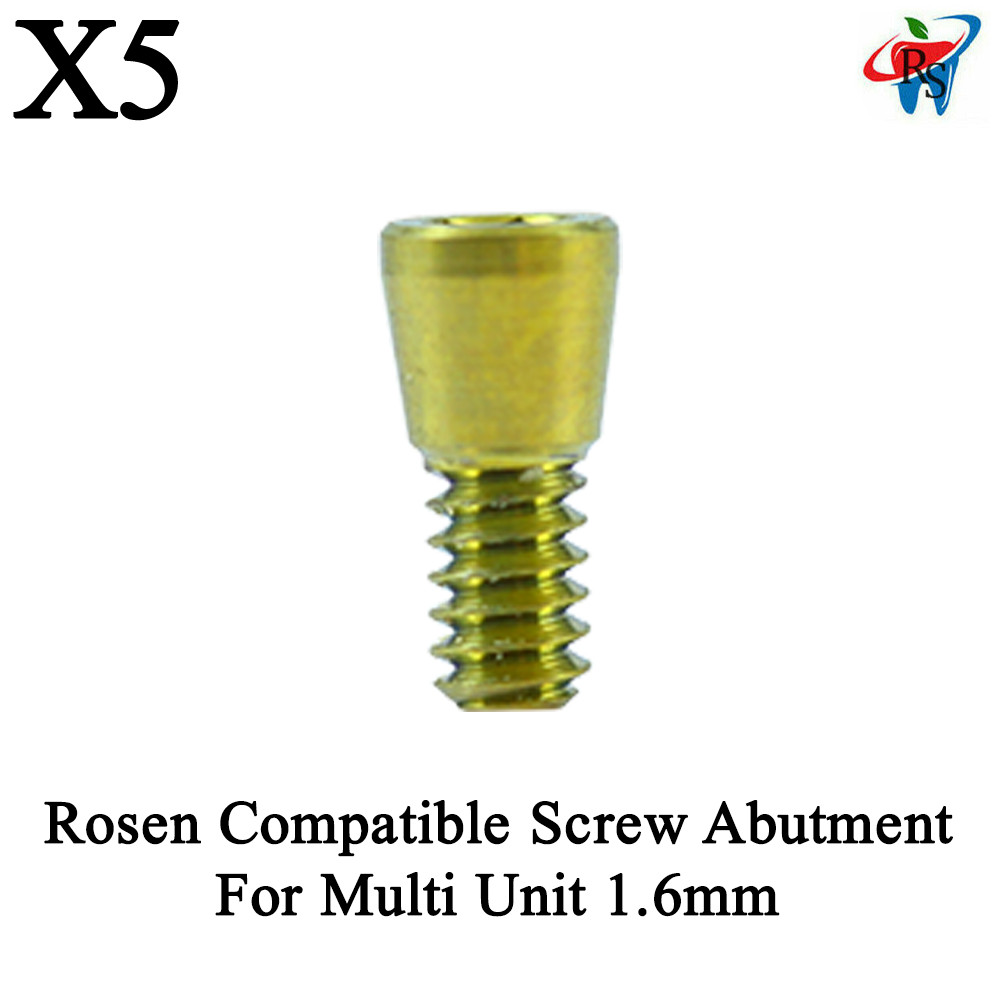 5pcs Rosen Compatible Retention Screw Abutment For Multi Unit 1.6mm Titanium