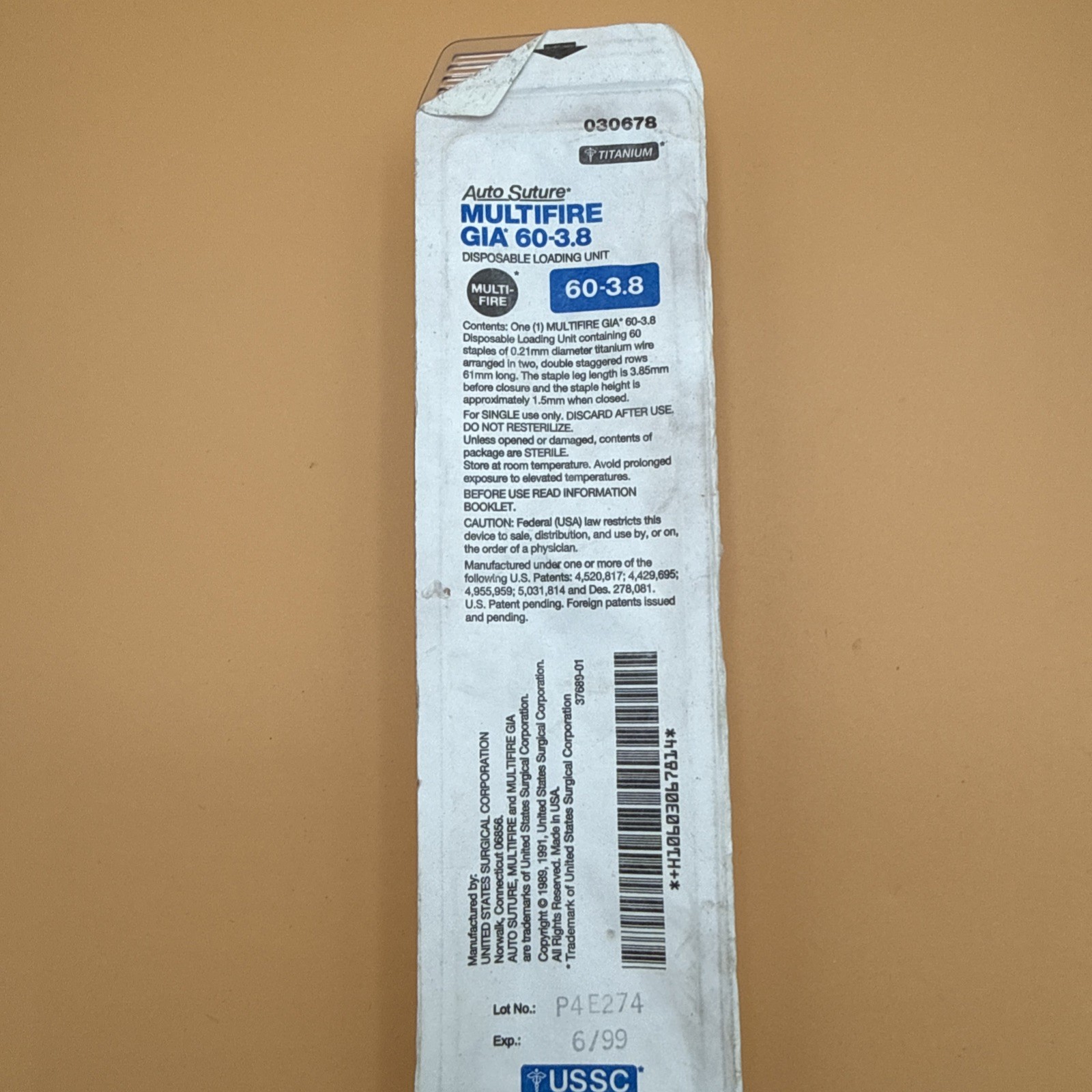 COVIDIEN Auto Suture GIA 60-3.8 Multifire