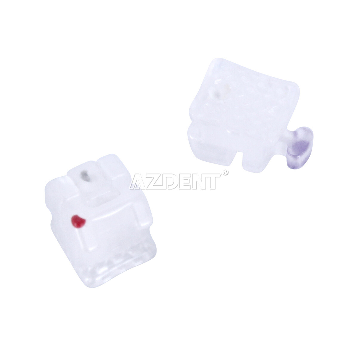 AZDENT Dental Self-ligating Ceramic Brackets Braces Roth/ MBT 0.022 Hooks 3,4,5