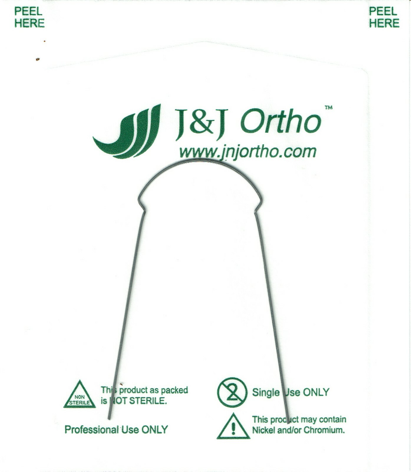 J&J Ortho™ Orthodontic NiTi Preformed Lingual Arch wire Rectangular (1/pk)