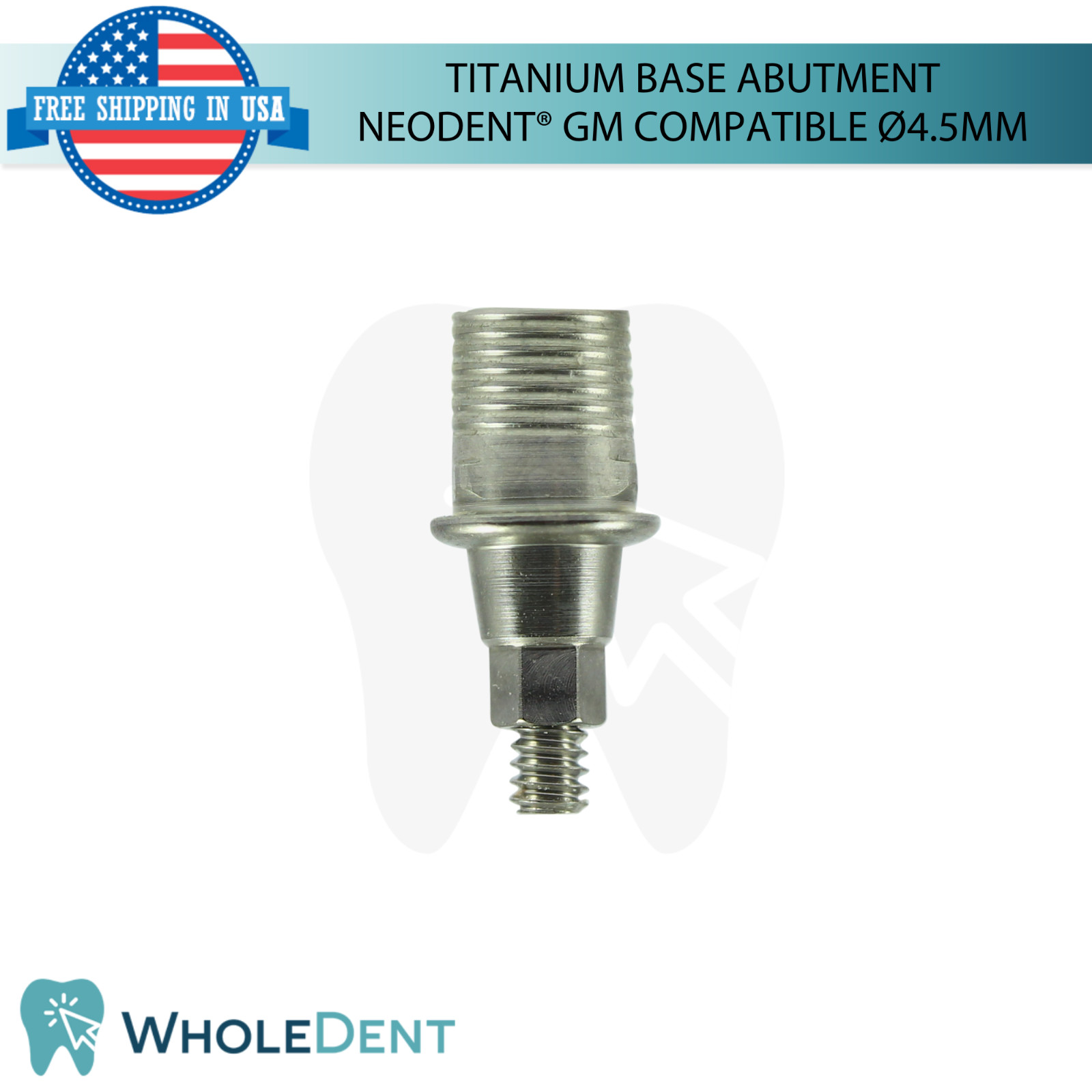 5X Titanium Base Dental Prosthetic Compatible with Neodent® GM Ø4.5mm Lab