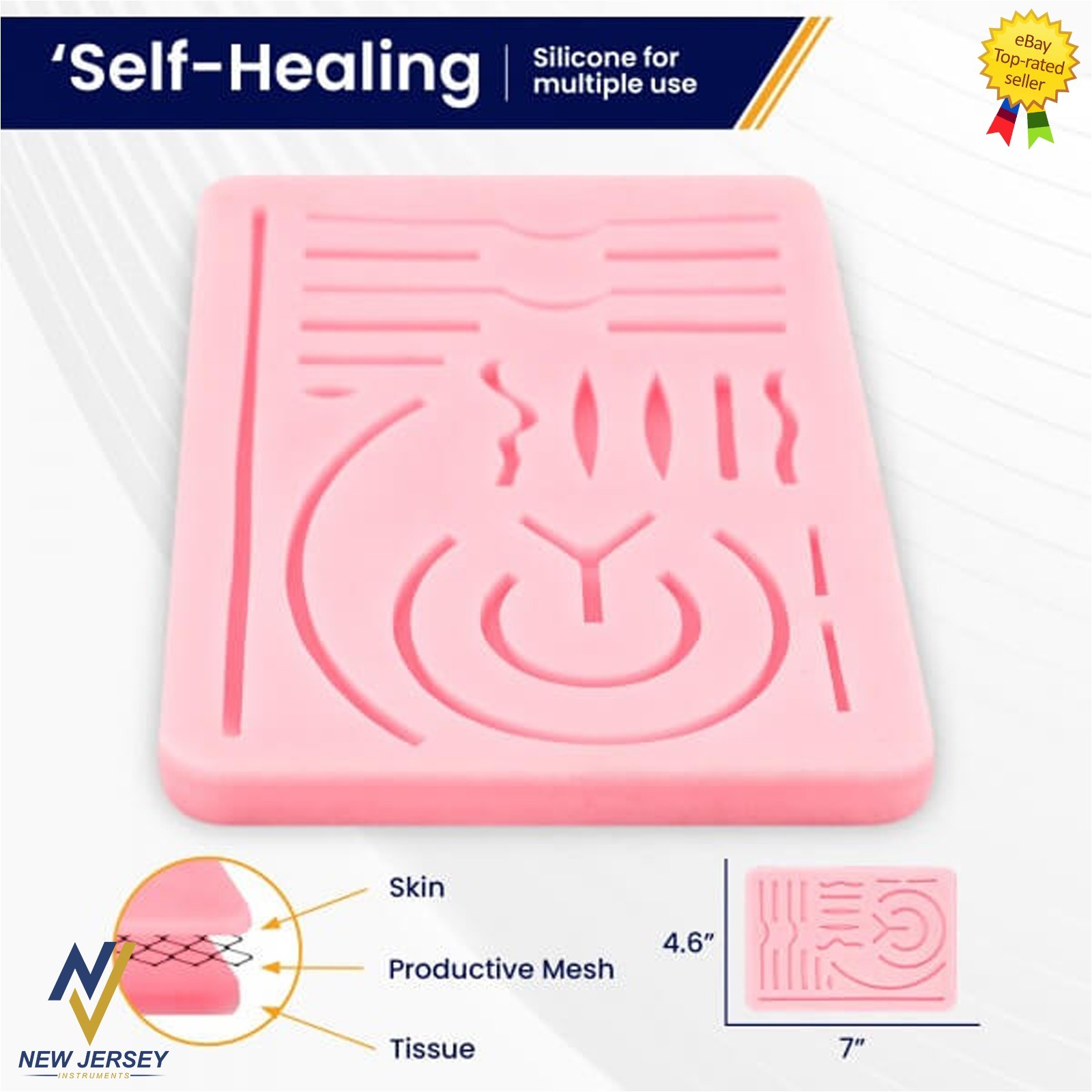 Medical Skin Suture Practice Silicone Pad Wound Simulated Surgical Training Kit