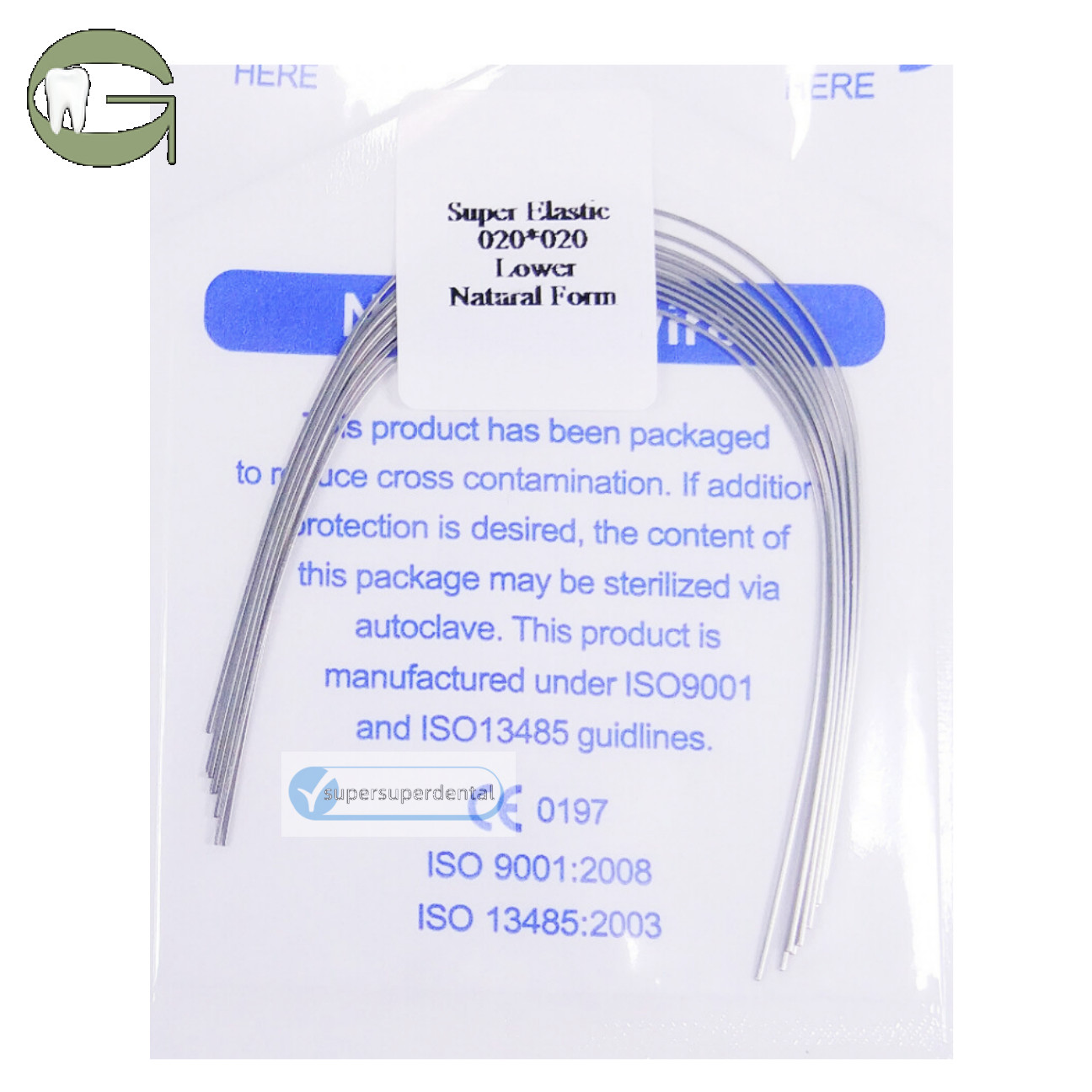 Dental Orthodontic Niti Arch Wire Rectangular Natural Form Super Elastic