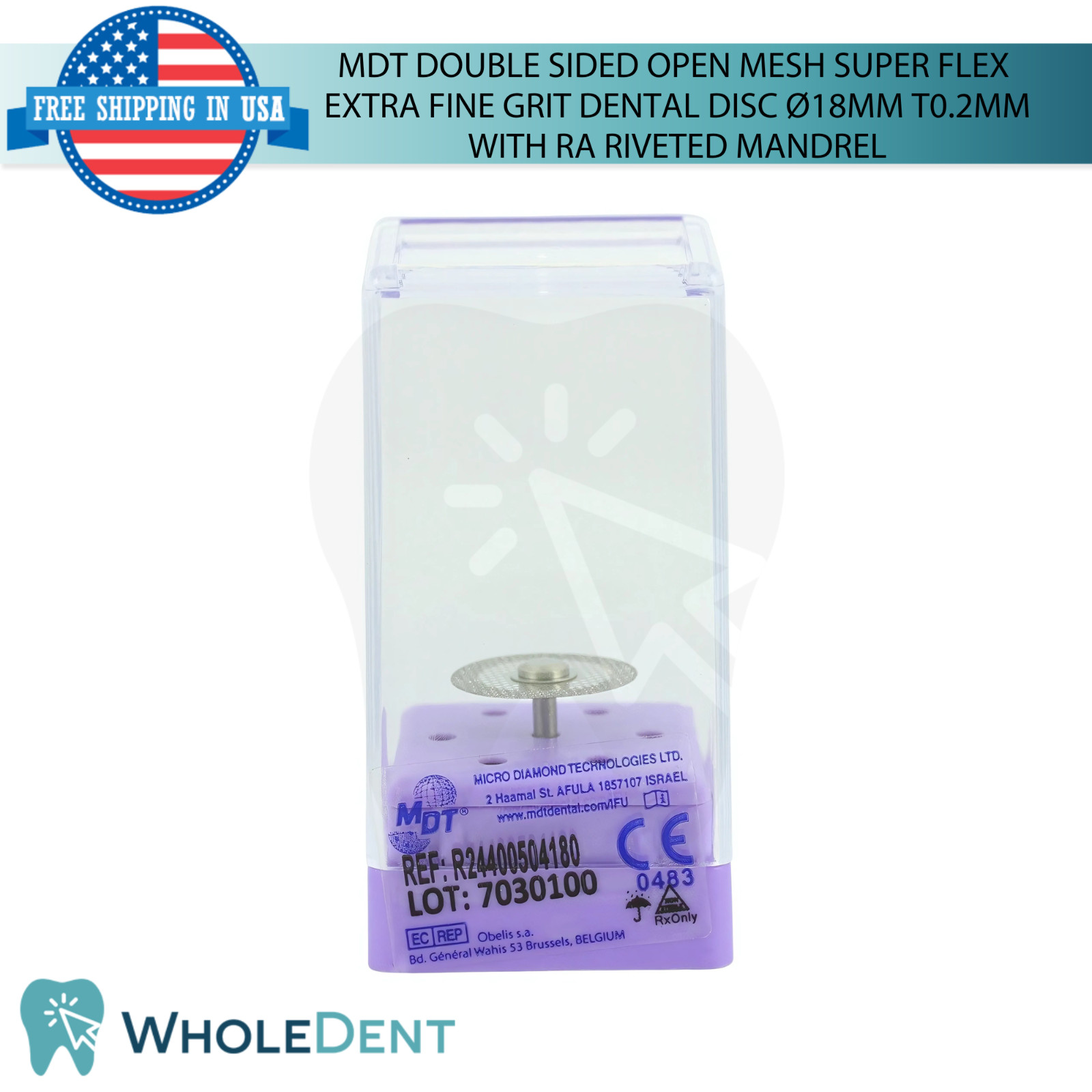 Double Sided Open Mesh Super Flex Extra Fine Grit Dental Lab Disc Ø18mm T0.2mm