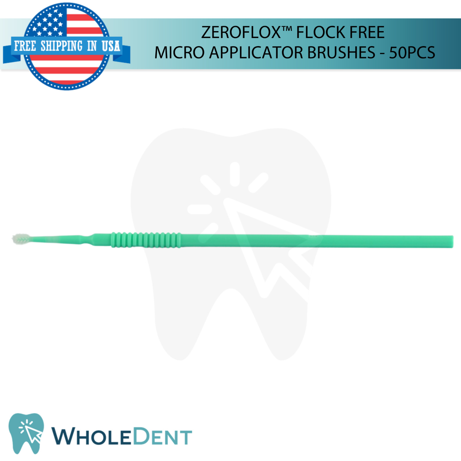 50pcs Dental Flock Free Micro Applicator Brushes Soft Non Absorbing Bristles