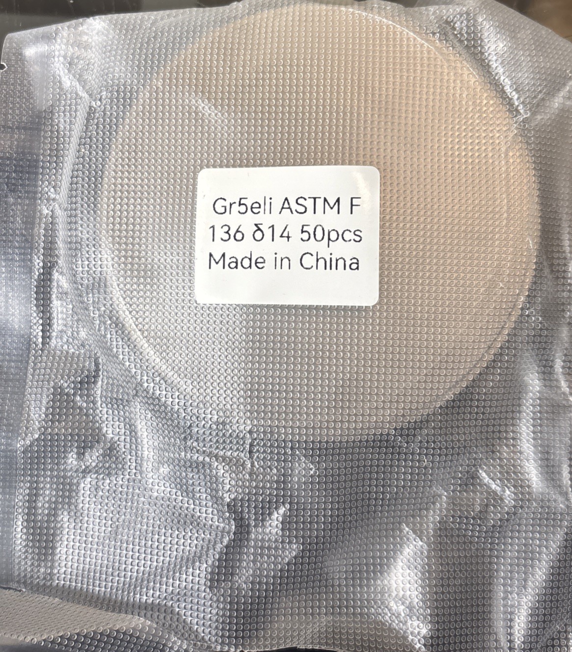 Titanium Grade 5 Dental Disk 98mm Model 14 MM Free Shipping