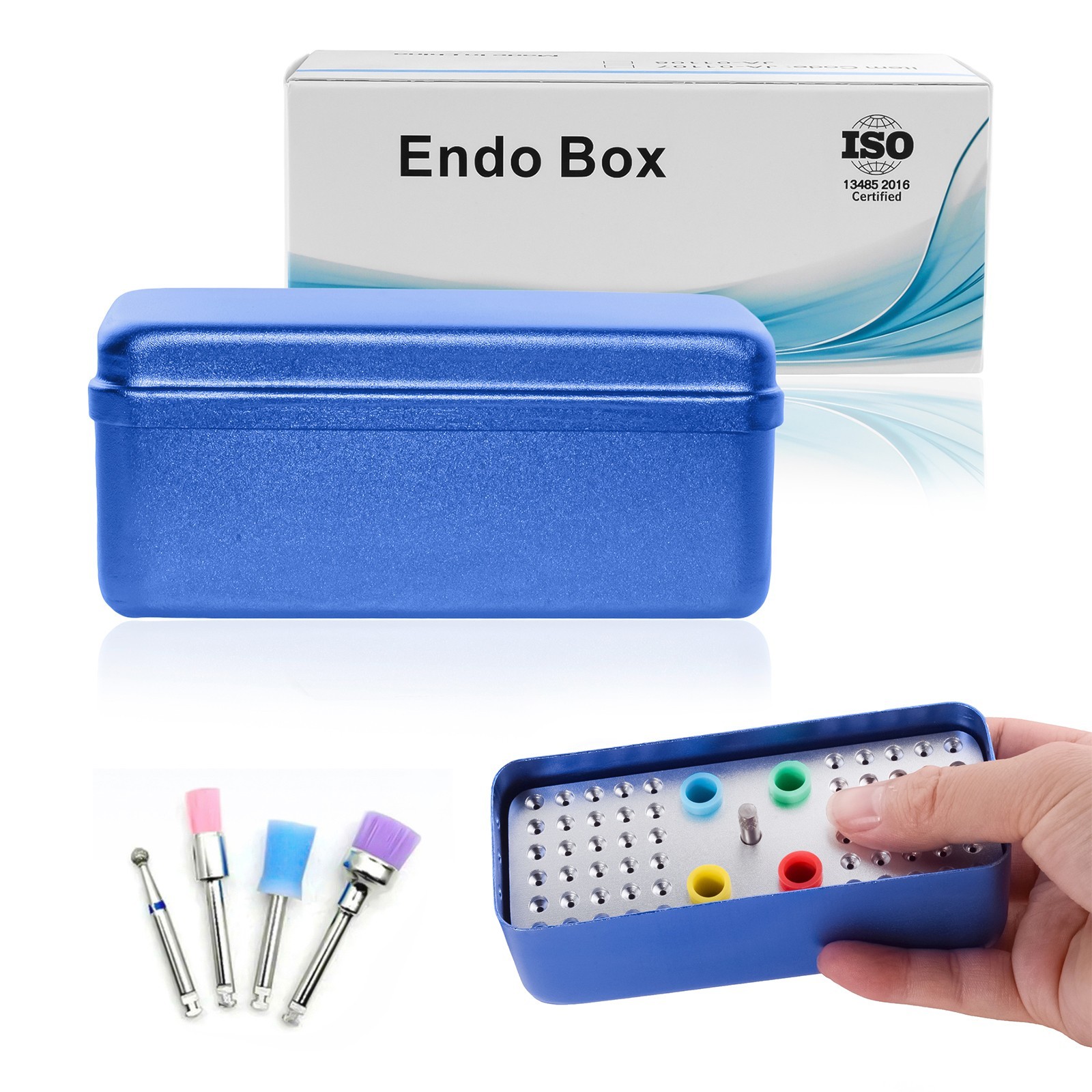 60 Holes Dental Root Canal Files Gutta Purcha Point Sterilization Box Holder USA