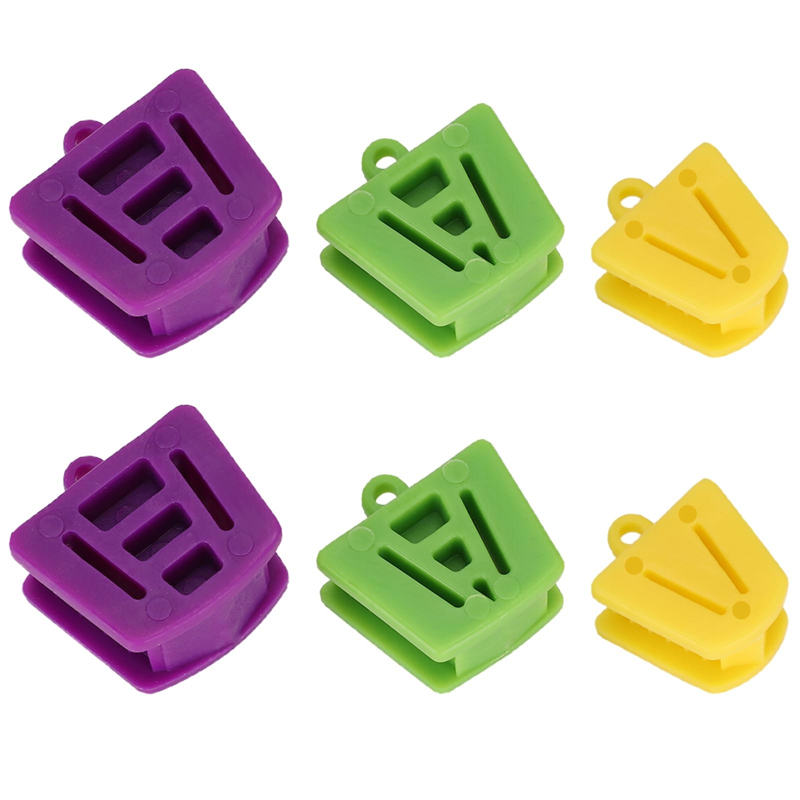 6 Pack 3 Sizes Dental Silicone Bite Blocks, Color Coded Multicolor