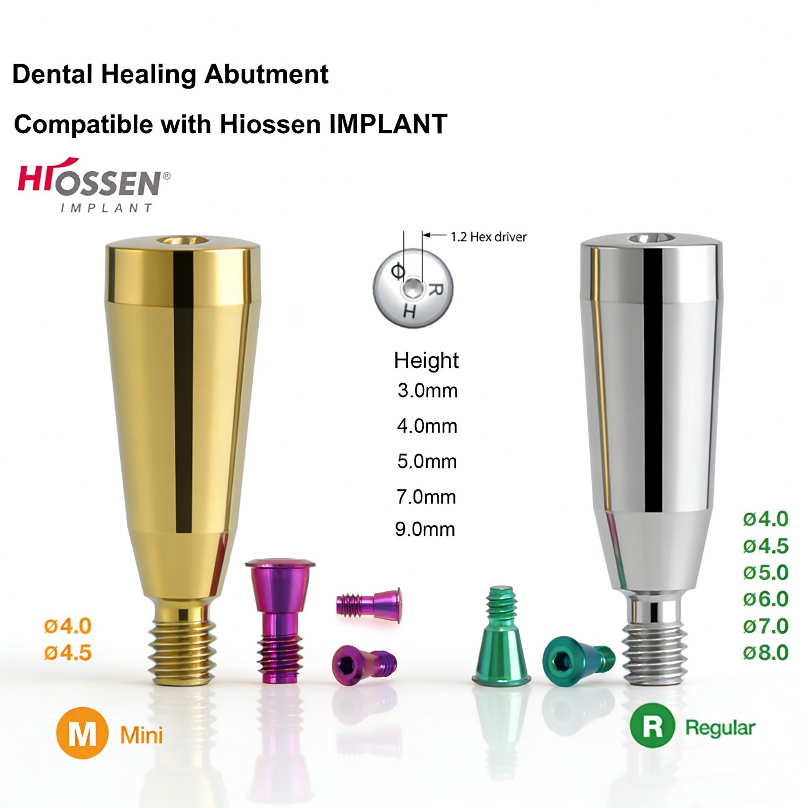 US Compatible Multi Implant system Healing Abutment Titanium Dental Gingival Cap