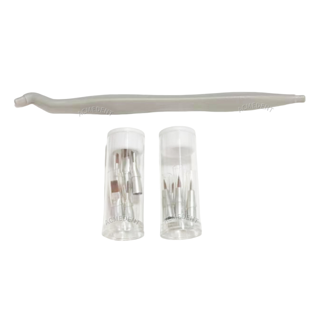 Dental Brush Pen Replaceable Brushes Tips Straight Curved Head Mini Micro Brush