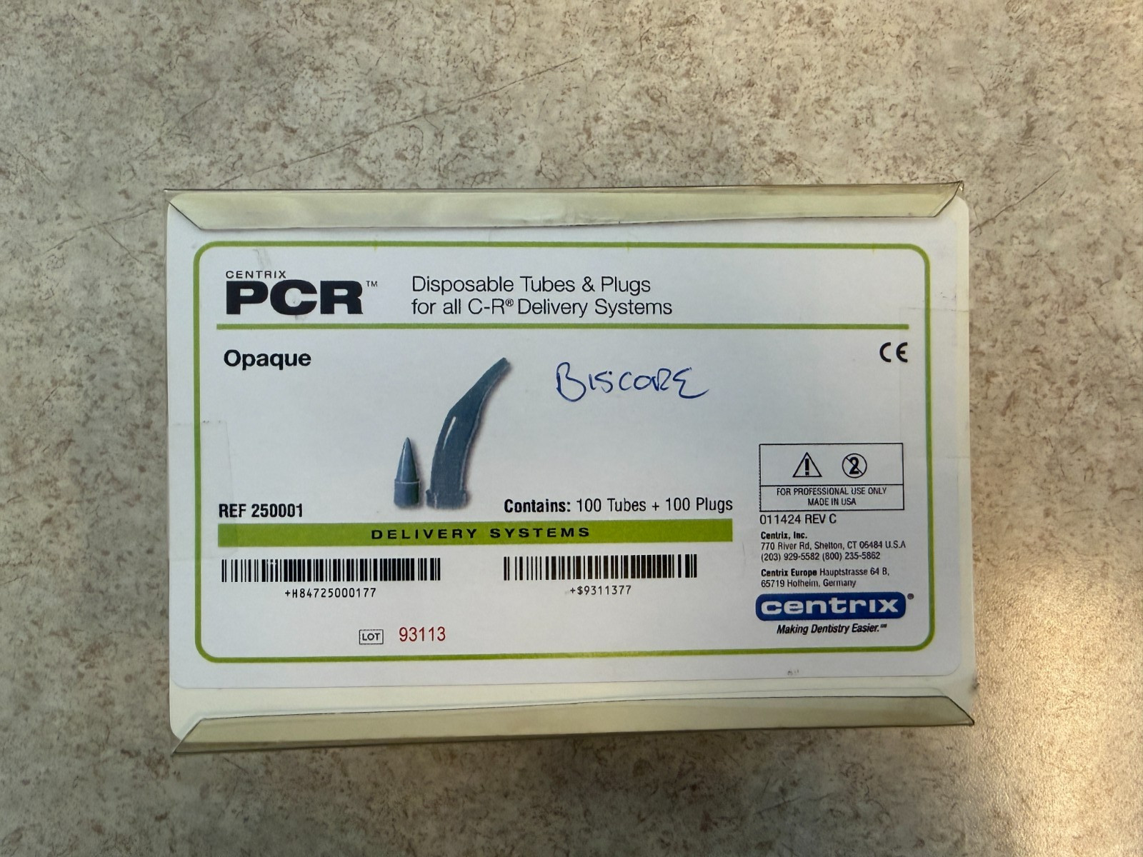 Centrix PCR Opaque Disposable Tubes (100 ct) & Plugs (100 ct) for CR Delivery