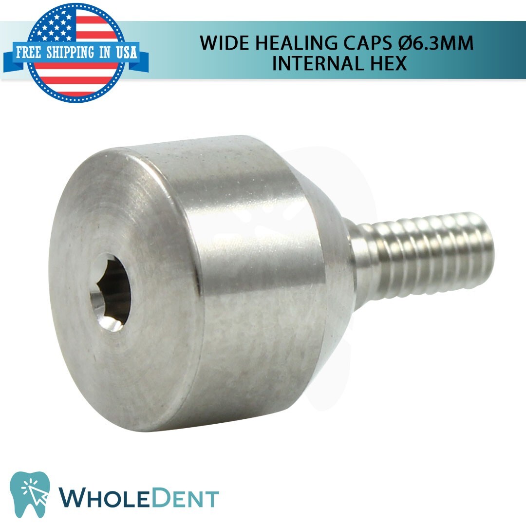 5x Extra Wide Healing Cap Ø6.3mm Int hex 2.42mm Dental
