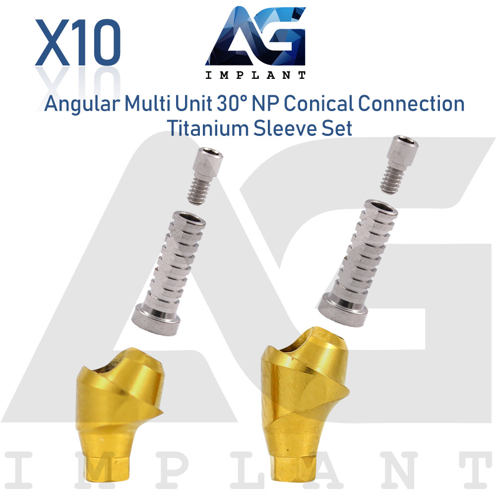 10 Angular Multi Unit Prosthetic 30° Conical Connection NP Titanium Set
