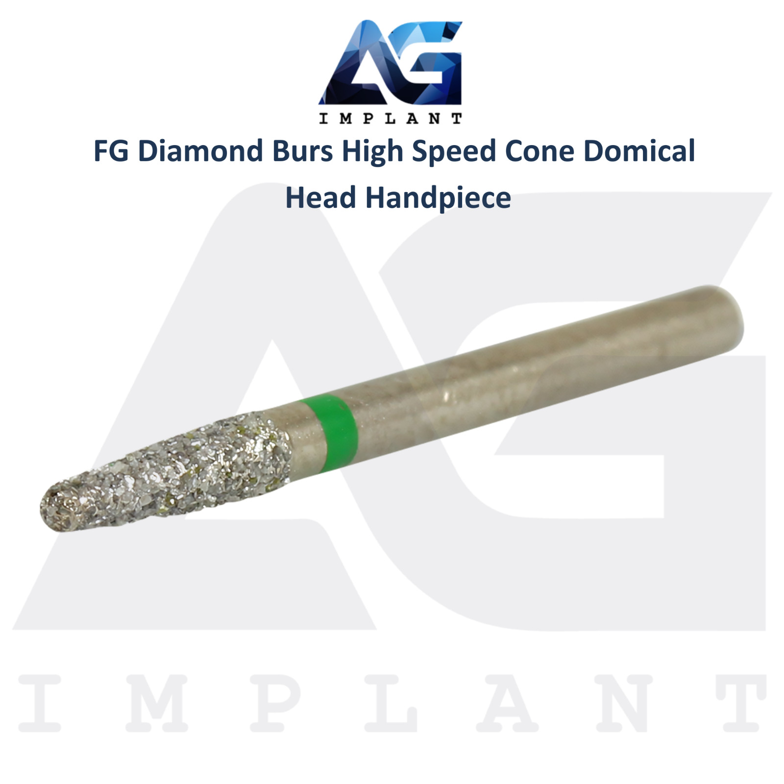 Dental FG Diamond 10 Burs High Speed Cone Domical Head Handpiece Stainless Steel