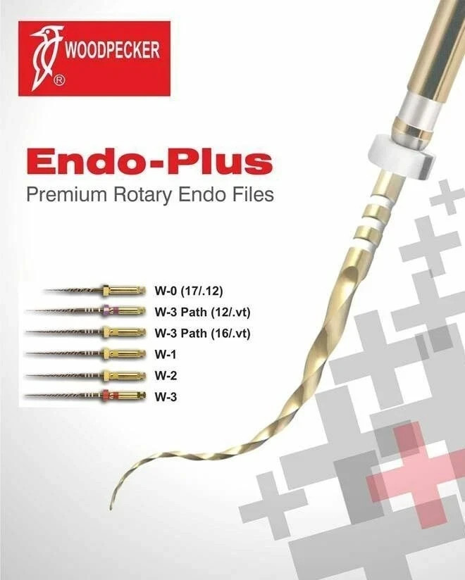 Dental Woodpecker Endo Plus Ni-Ti Root Canal 6 Files Pack Assorted 25mm Length
