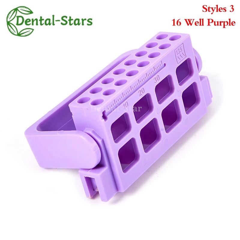 8/16 Holes Dental Bur Endo Files Block Holder Stand Autoclave Disinfection Box